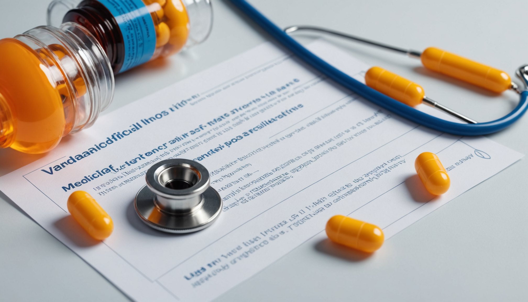 Vardenafil tablets with informational leaflet, illustrating myths and facts about erectile dysfunction treatment